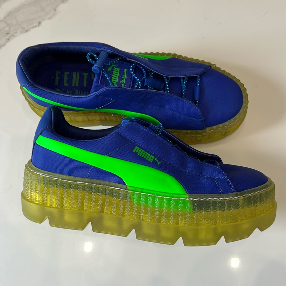 Puma x Fenty Blue and Green Sneakers